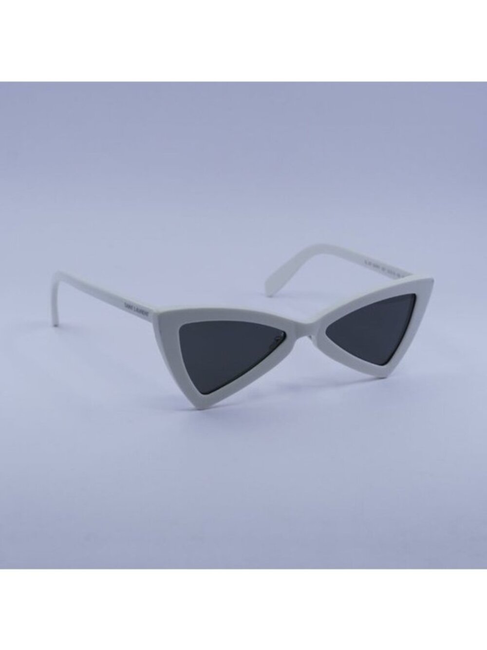 Saint Laurent SL207 JERRY 007 Sunglasses White Cat Eye Frame, Grey Lenses - Picture 4 of 10